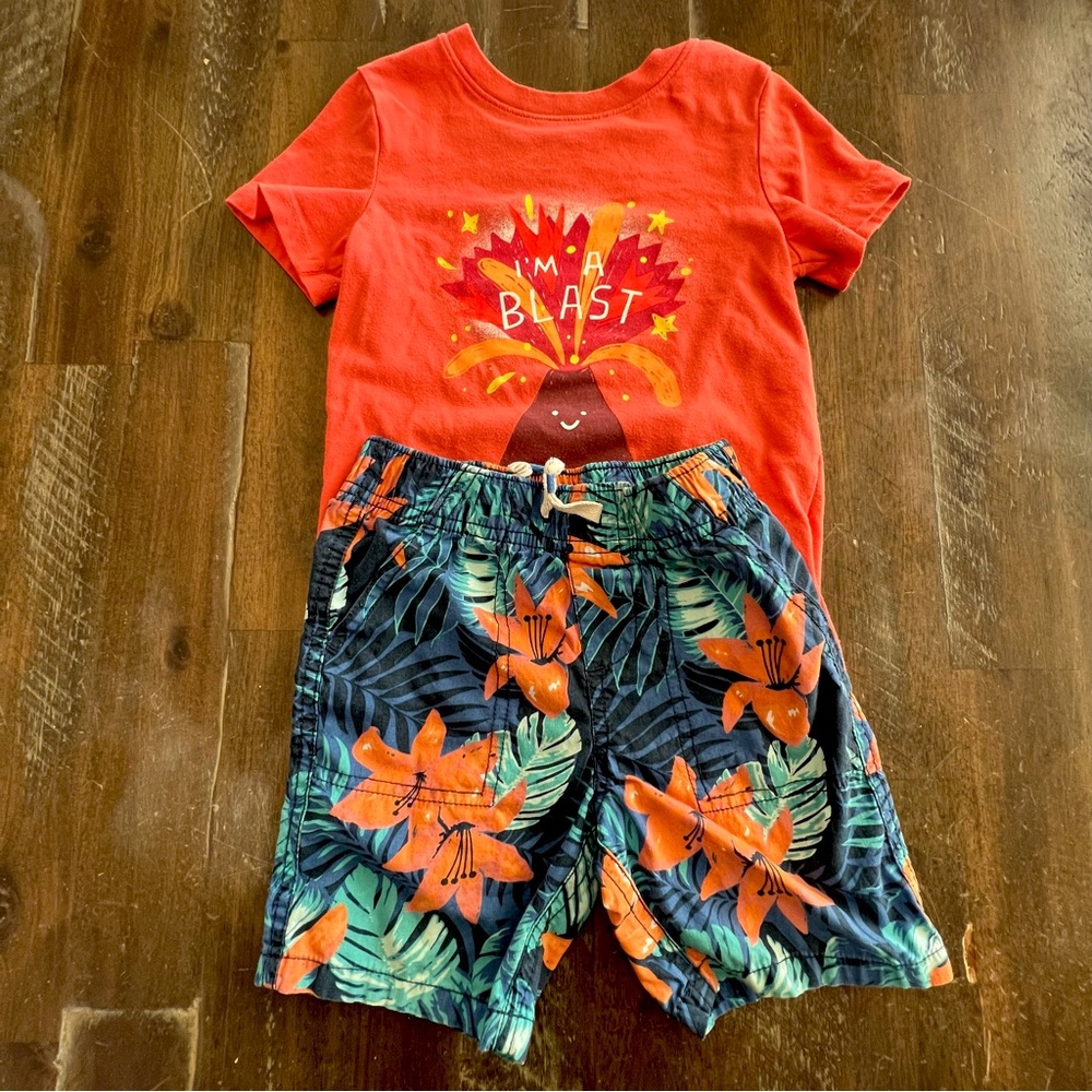 Toddler Boys 3T Volcano Summer Outfit